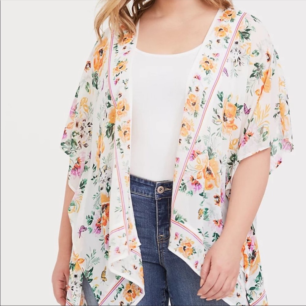 Torrid | Cream Floral Kimono
